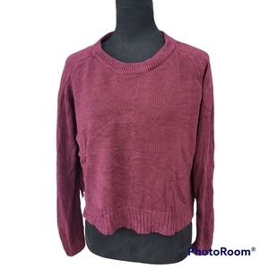 Divided Crop Sweater, Red, Women's size M